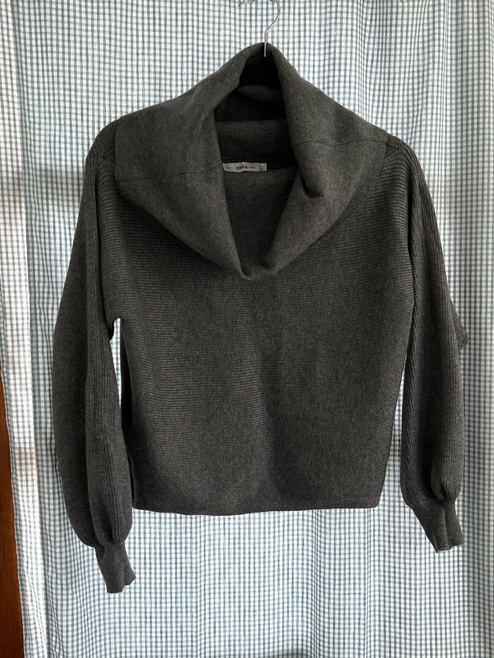 Zara Charcoal Cowl-Neck Sweater